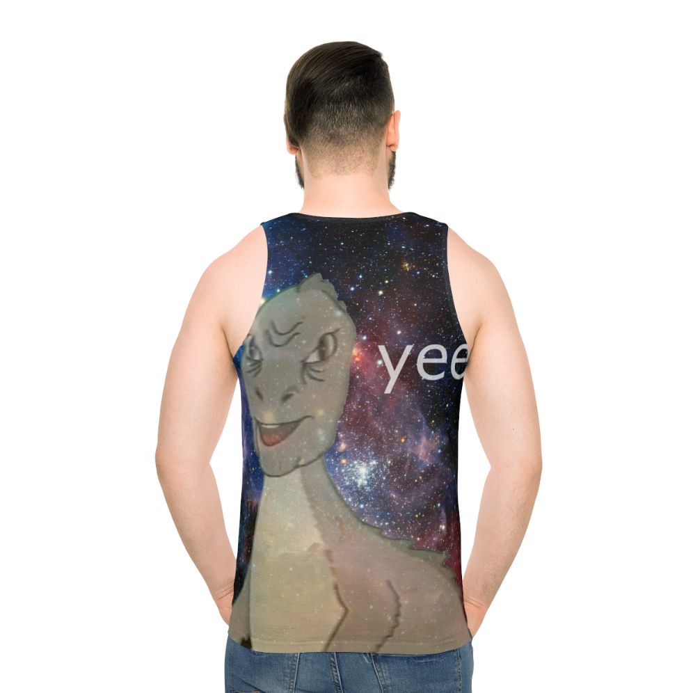 Cosmic Yee Unisex Tank Top with Dinosaur Meme Design