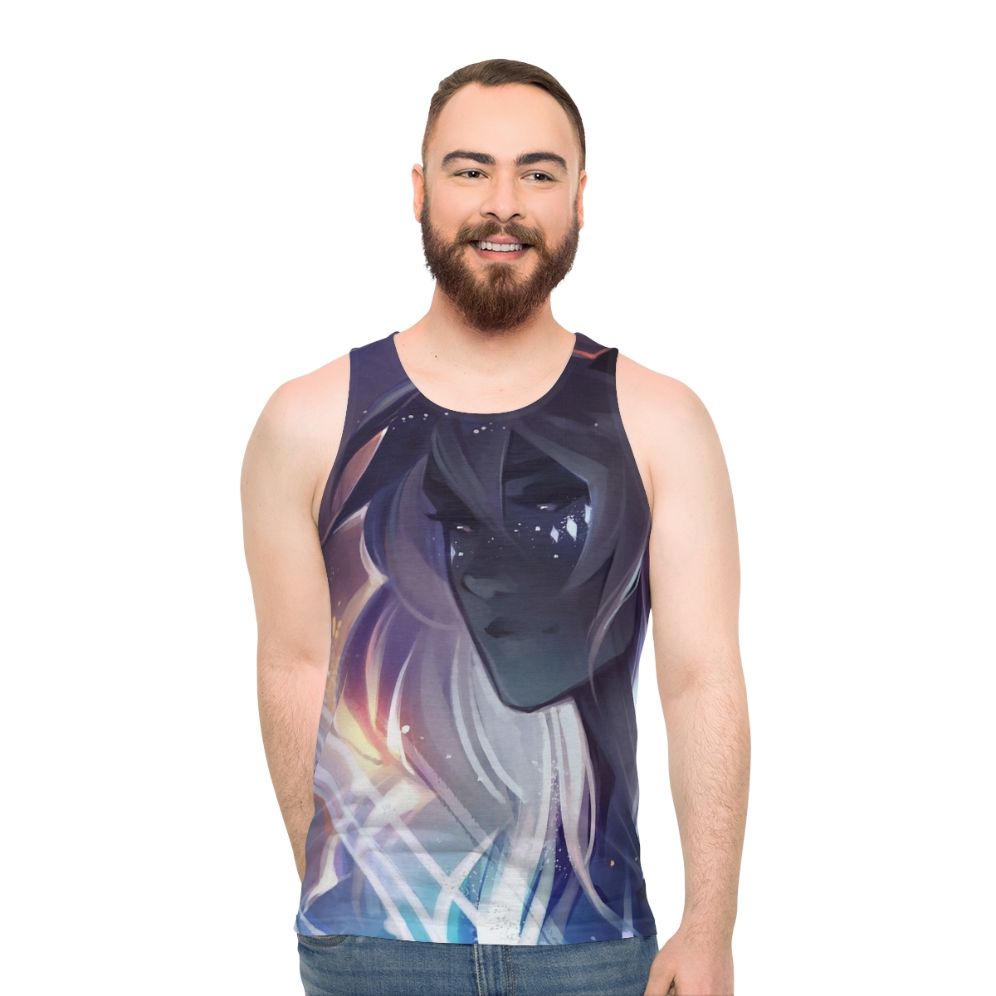Unisex tank top with cosmic and galaxy graphic design