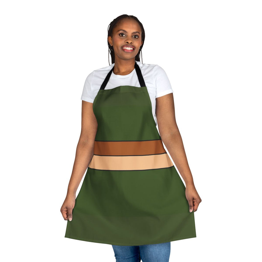 Cosplay-inspired Jerry Smith apron featuring characters from the popular animated series Rick and Morty