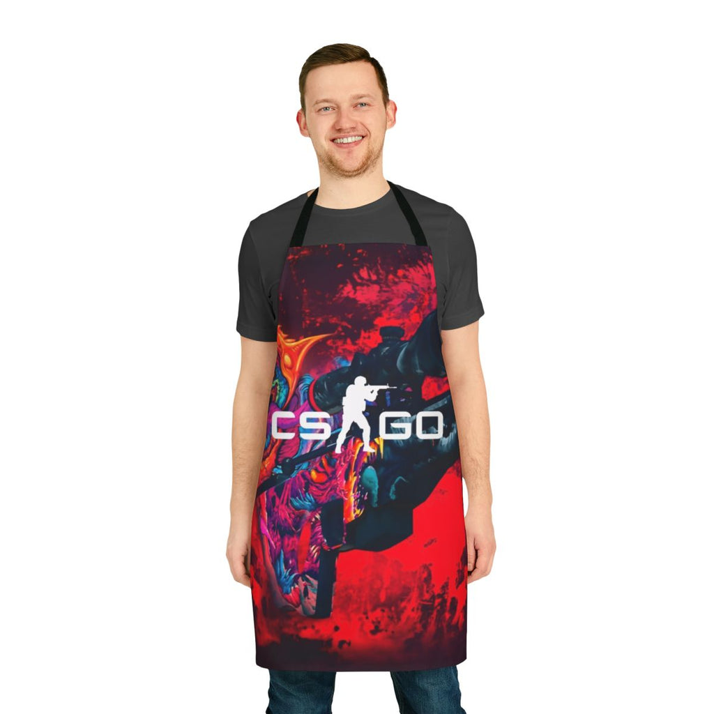 Counter Strike Global Offensive inspired apron featuring the iconic Hyper Beast pattern design