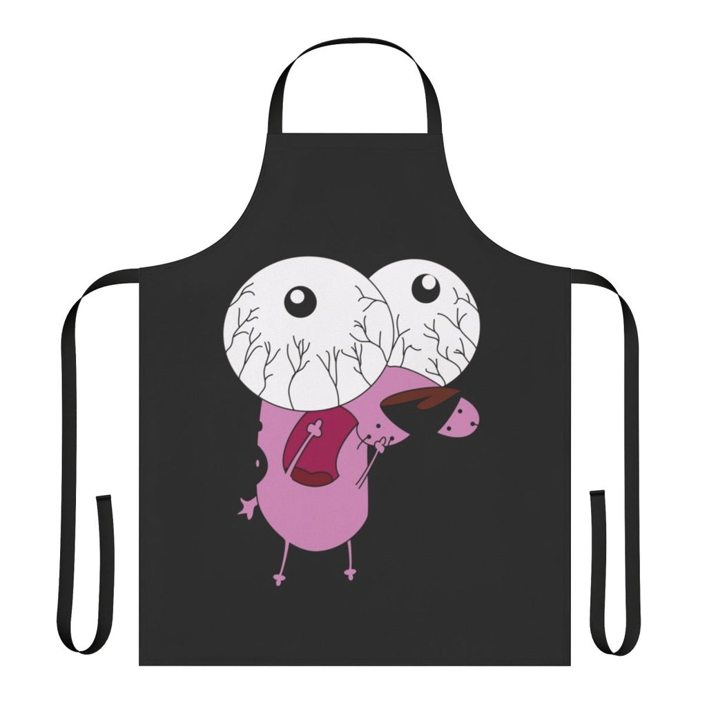 Courage the Cowardly Dog inspired cooking apron featuring the iconic pink dog character