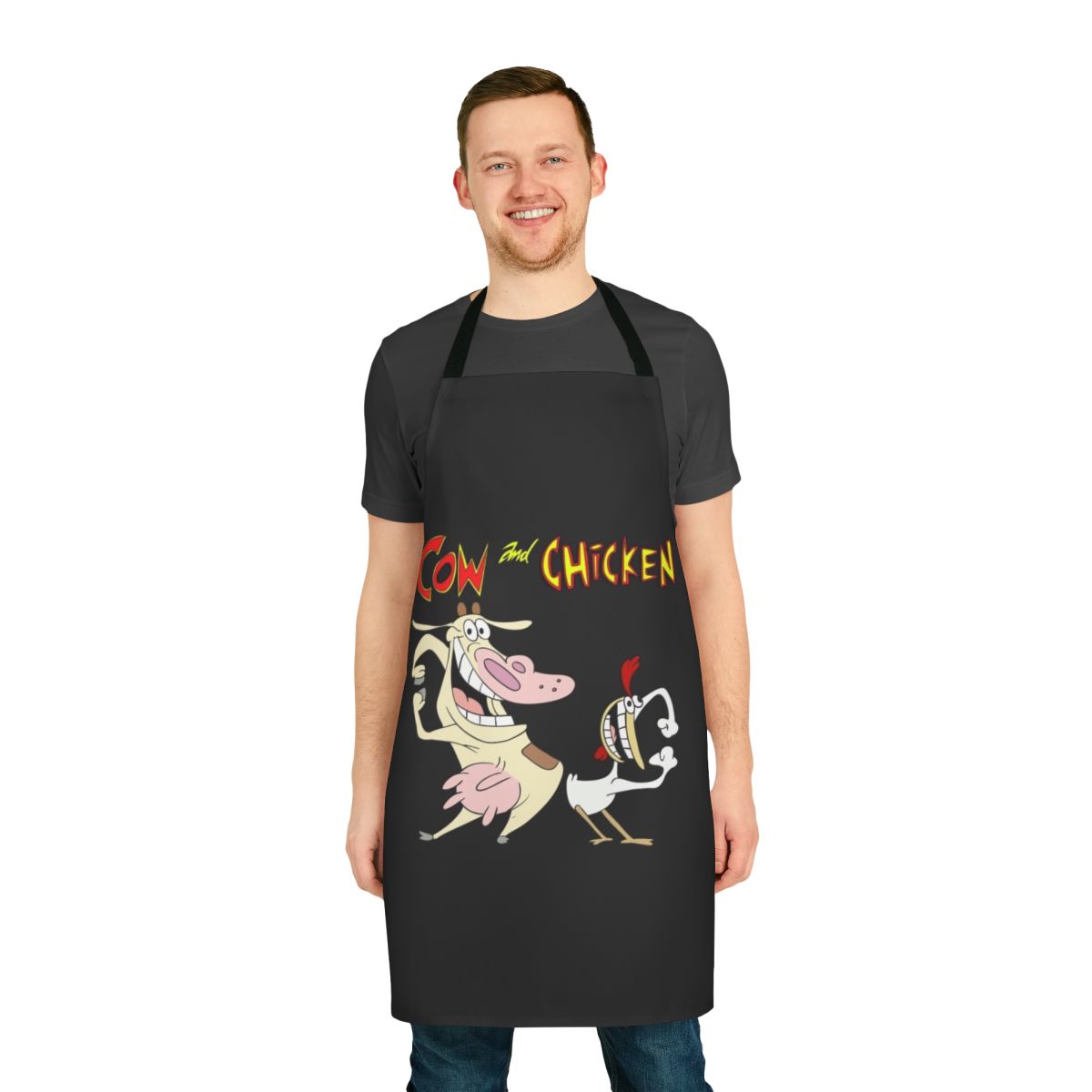 Cow and chicken themed essential cooking apron