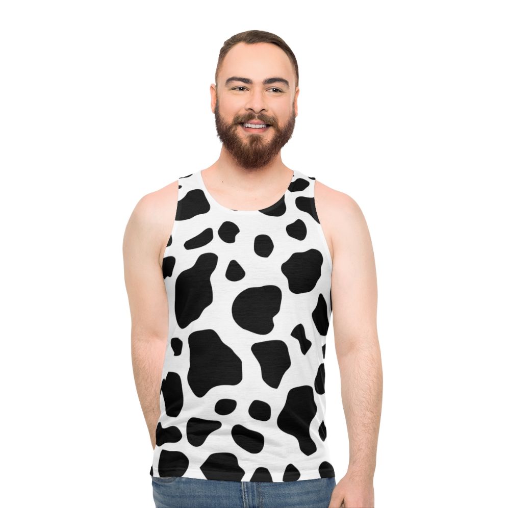 Cow print unisex tank top