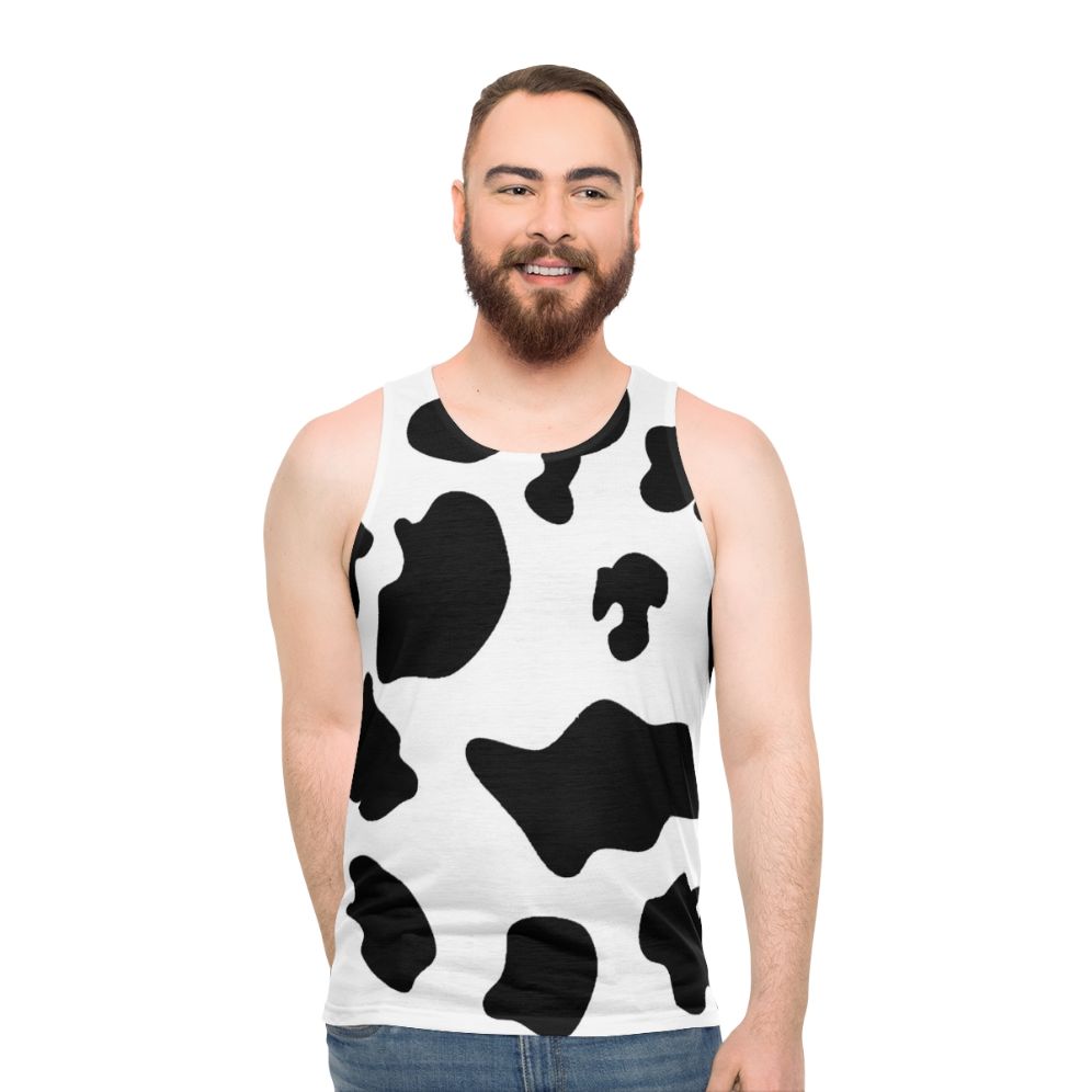 Cow print unisex tank top