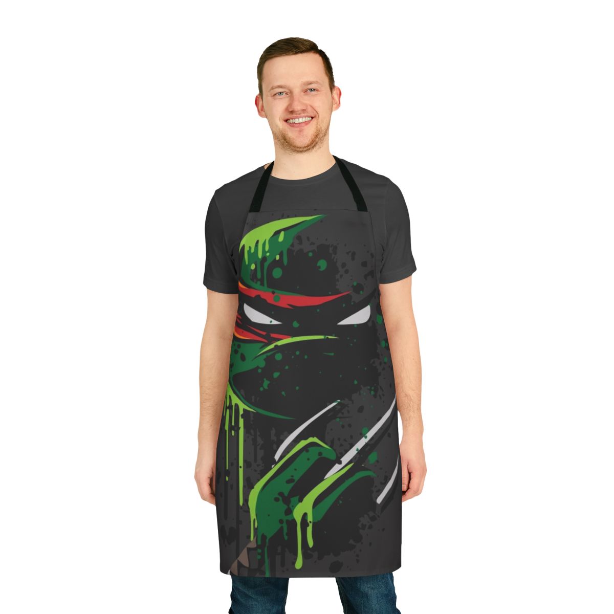 Cowabunga-themed TMNT Raphael apron featuring Ninja Turtle design