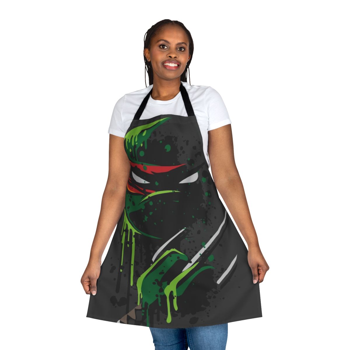 Cowabunga-themed TMNT Raphael apron featuring Ninja Turtle design
