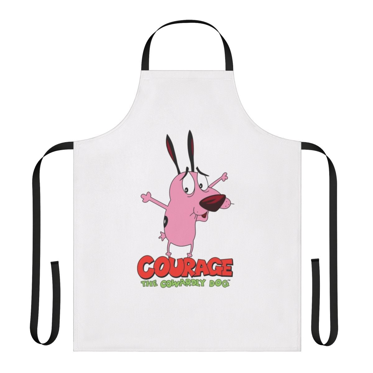 Courage the Cowardly Dog inspired apron with vibrant cartoon design