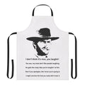 A durable cotton apron featuring a mule quote from the classic western movie star Clint Eastwood.