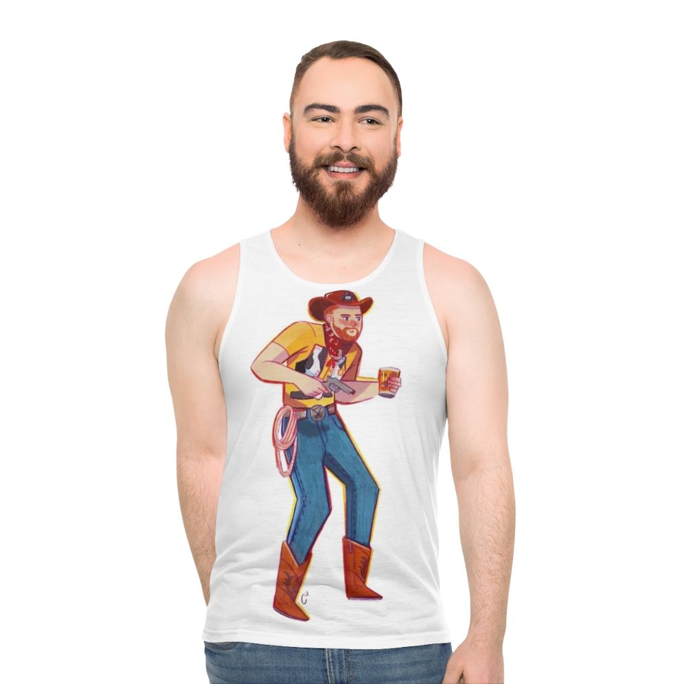 Cowboy Aunty Donna Unisex Tank Top
