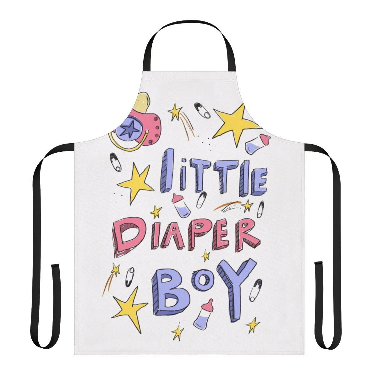 Soft and comfortable apron featuring an adult baby diaper lover design
