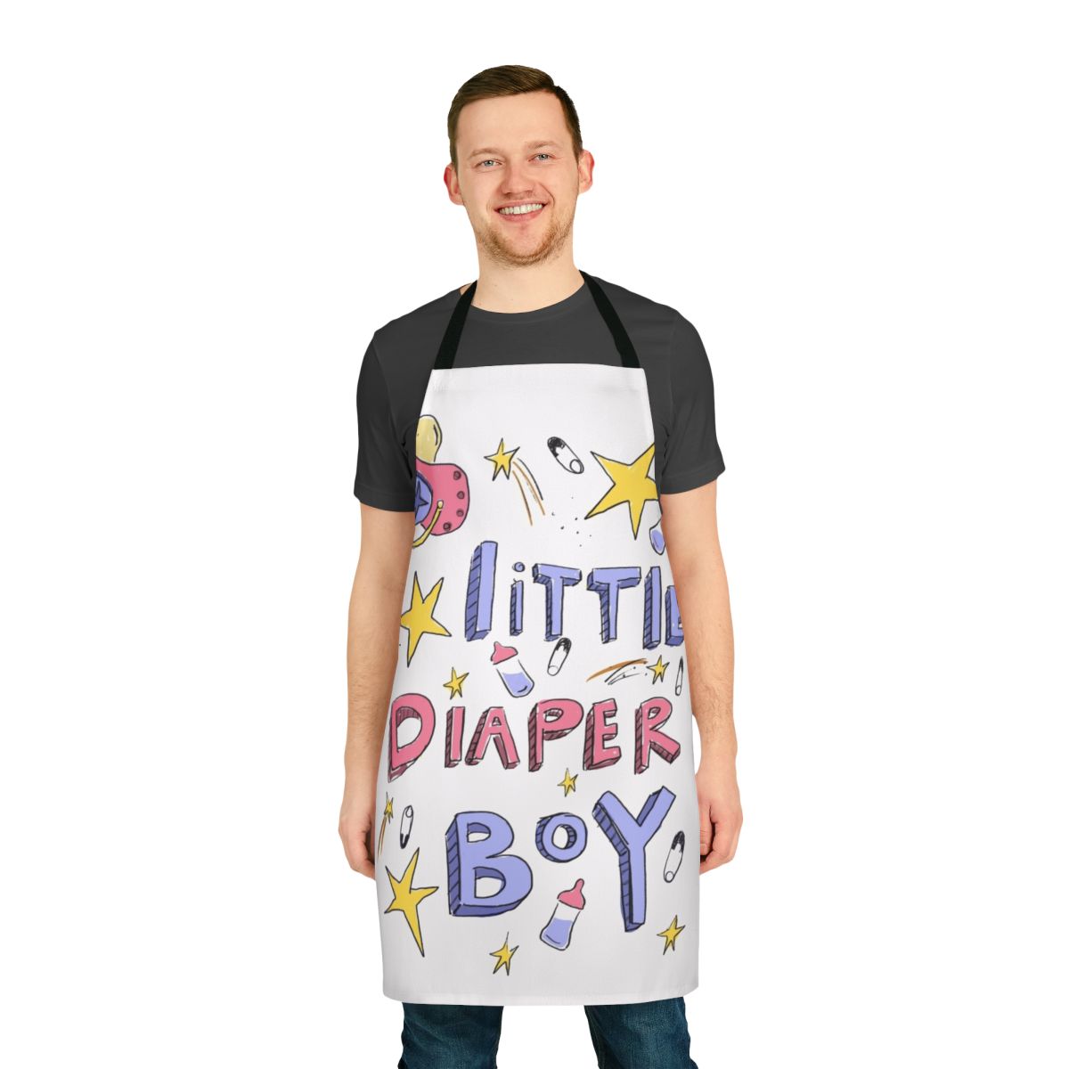 Soft and comfortable apron featuring an adult baby diaper lover design