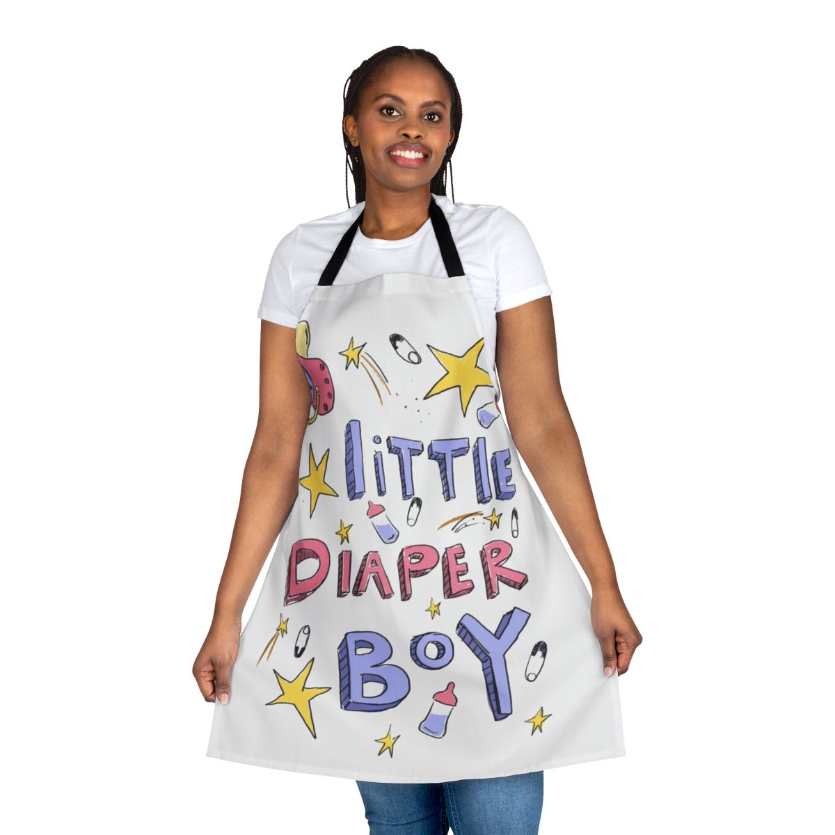 Soft and comfortable apron featuring an adult baby diaper lover design