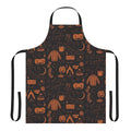 Autumn-themed Halloween apron with pumpkins, bats, and spooky design