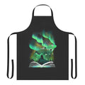 A stylish apron featuring a book-themed design, ideal for book lovers and avid readers.