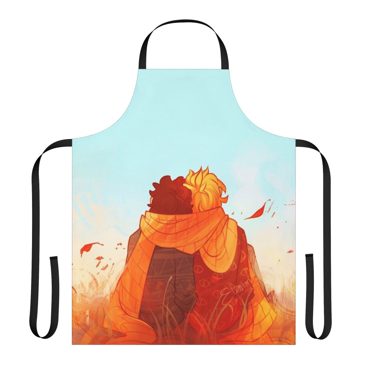A handmade apron featuring a fall-inspired design