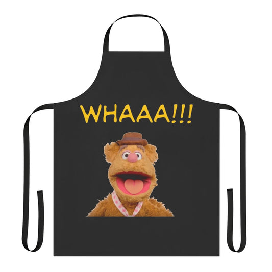 A whimsical kitchen apron featuring the beloved Muppet character, Fozzie Bear