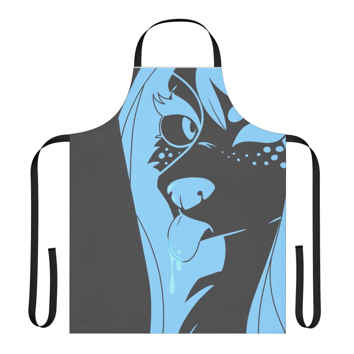 Plush furry apron with animal-inspired design