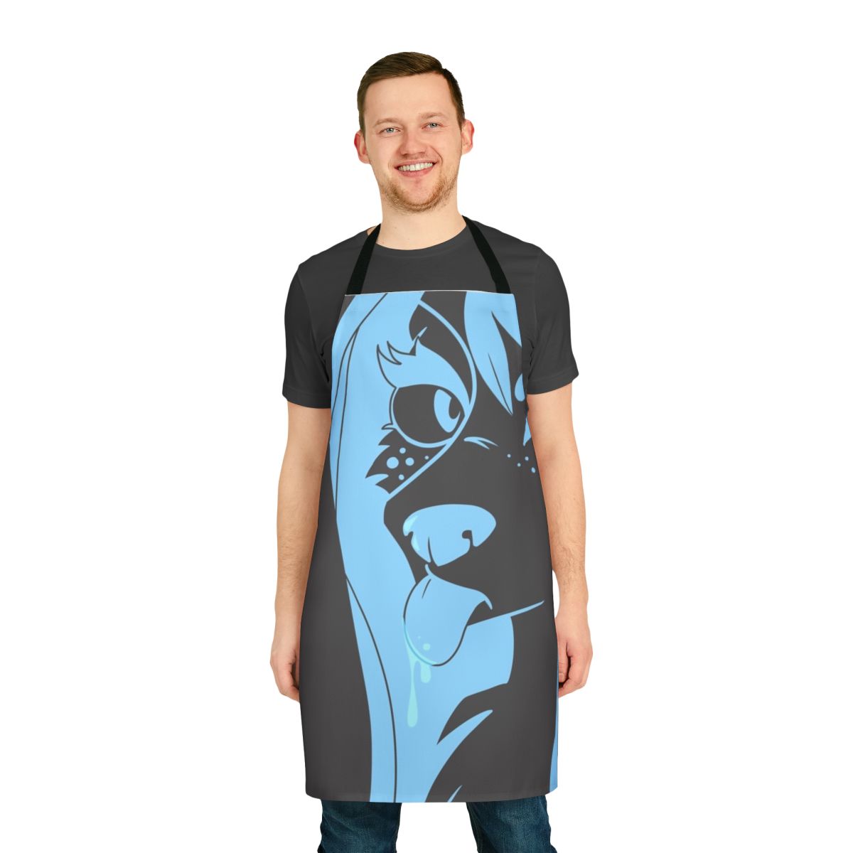 Plush furry apron with animal-inspired design