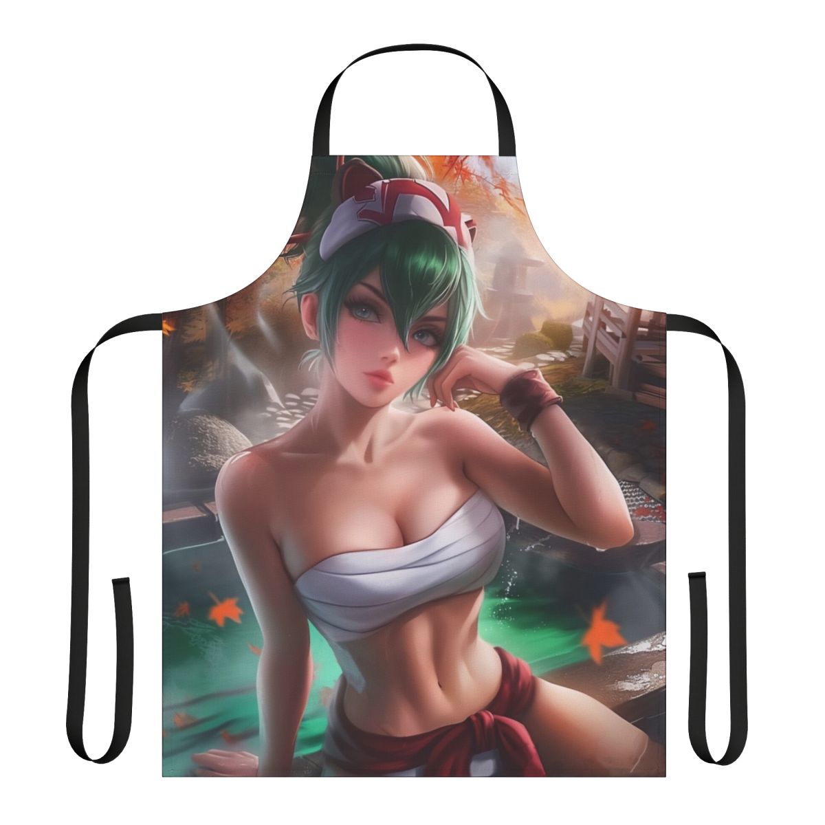 Cozy kitsune-themed apron for cooking, baking, or enjoying a hot spring