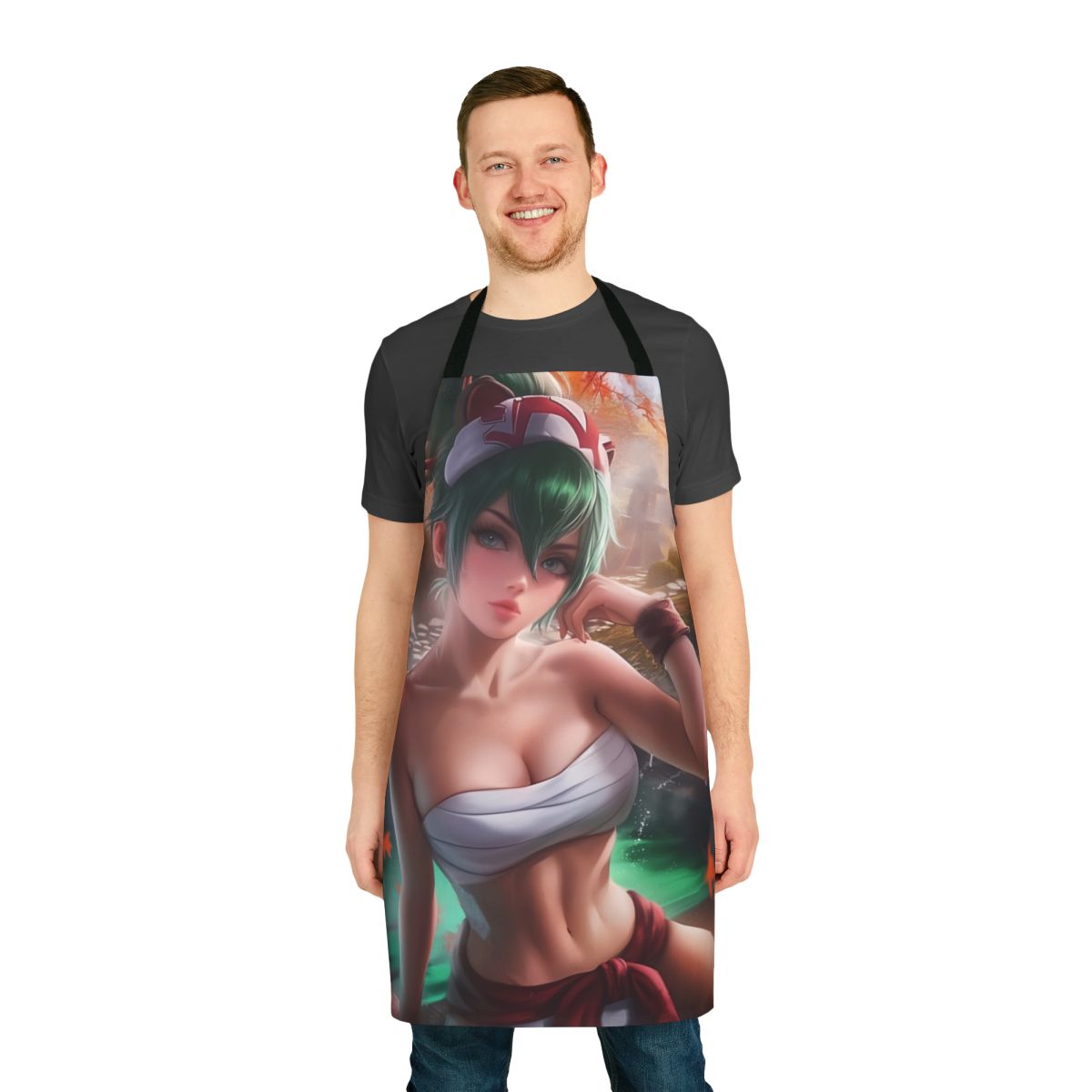 Cozy kitsune-themed apron for cooking, baking, or enjoying a hot spring