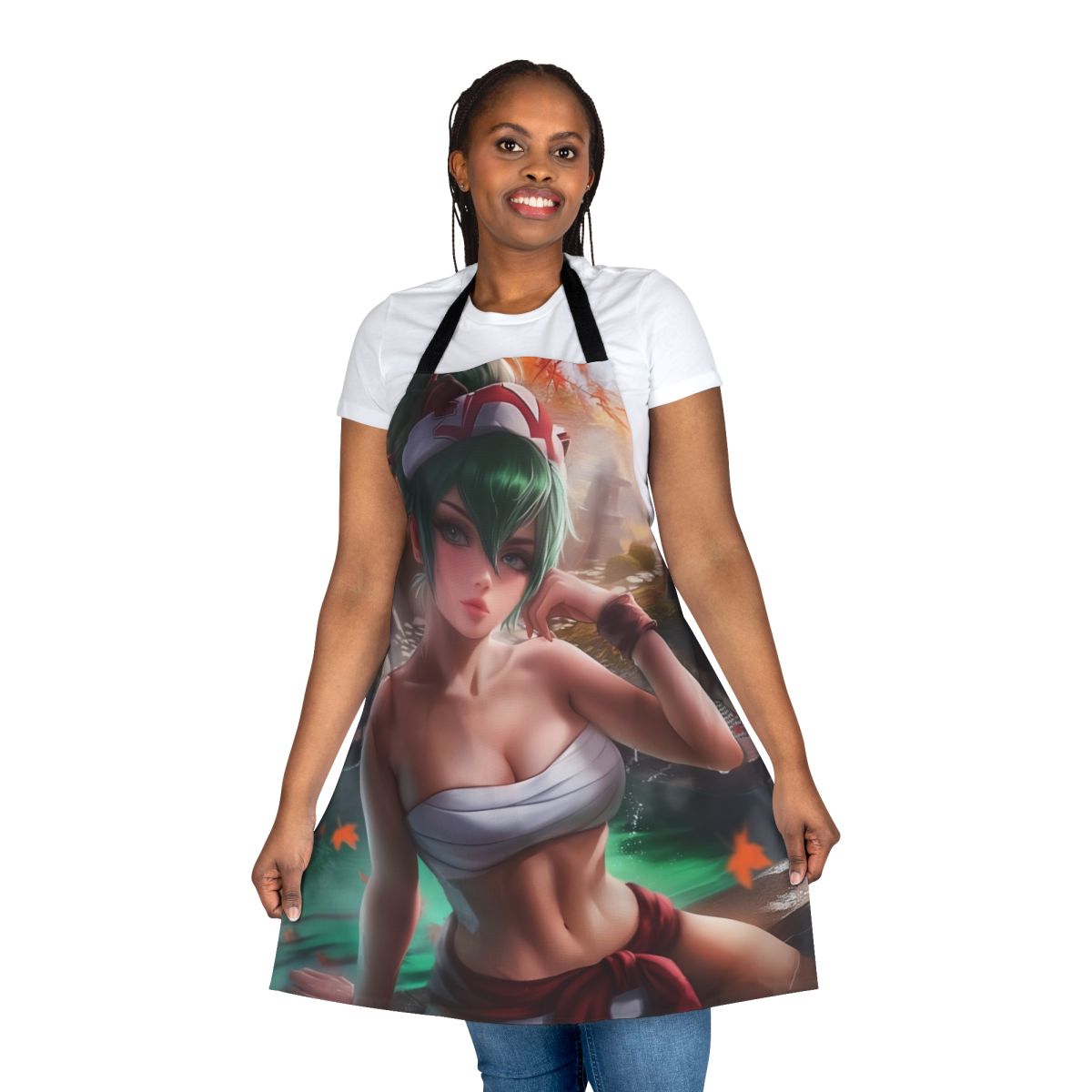 Cozy kitsune-themed apron for cooking, baking, or enjoying a hot spring
