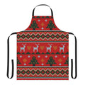 Handmade knitted Christmas apron with a festive holiday design