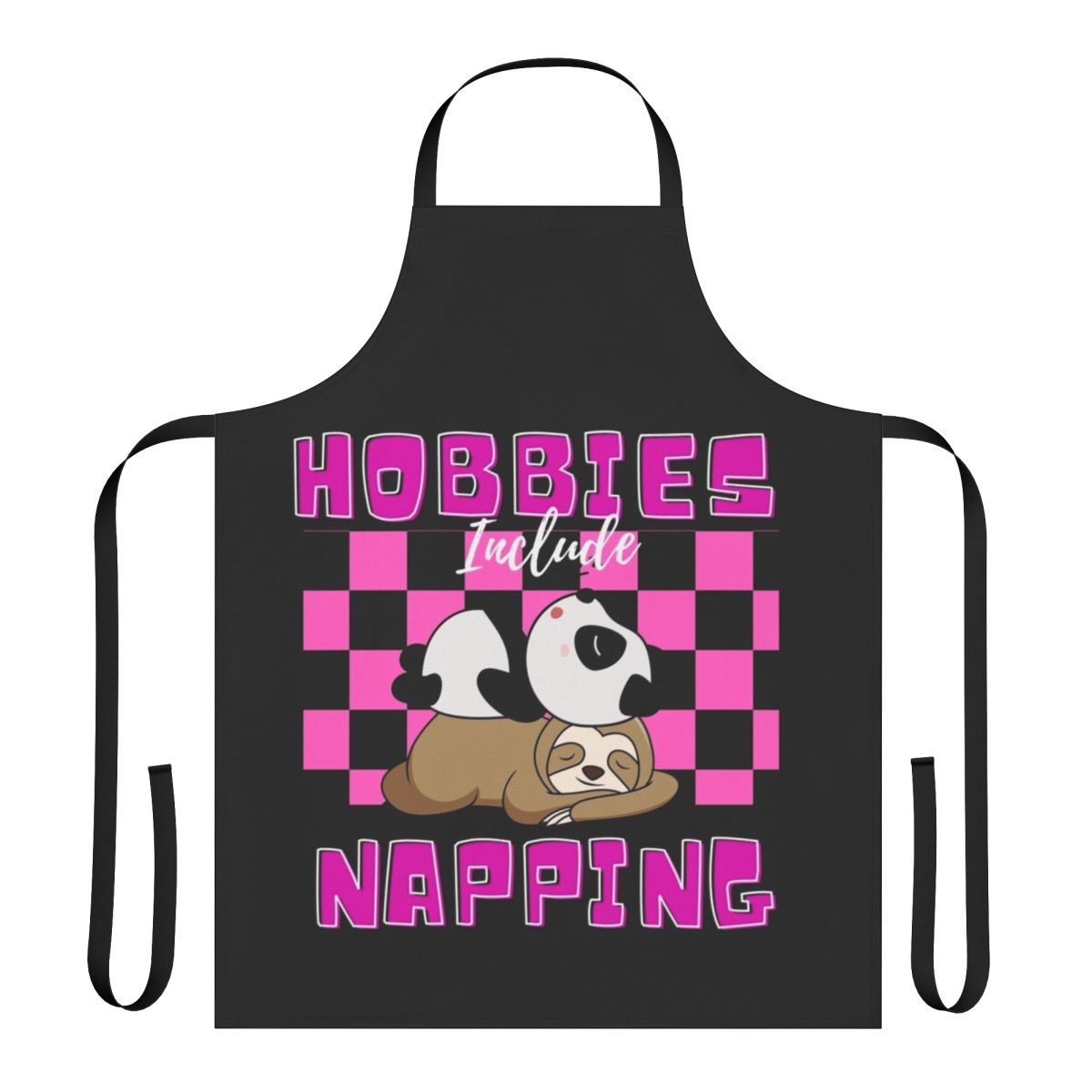 Hobbies Include Napping Apron with Cute Napping Animals Design