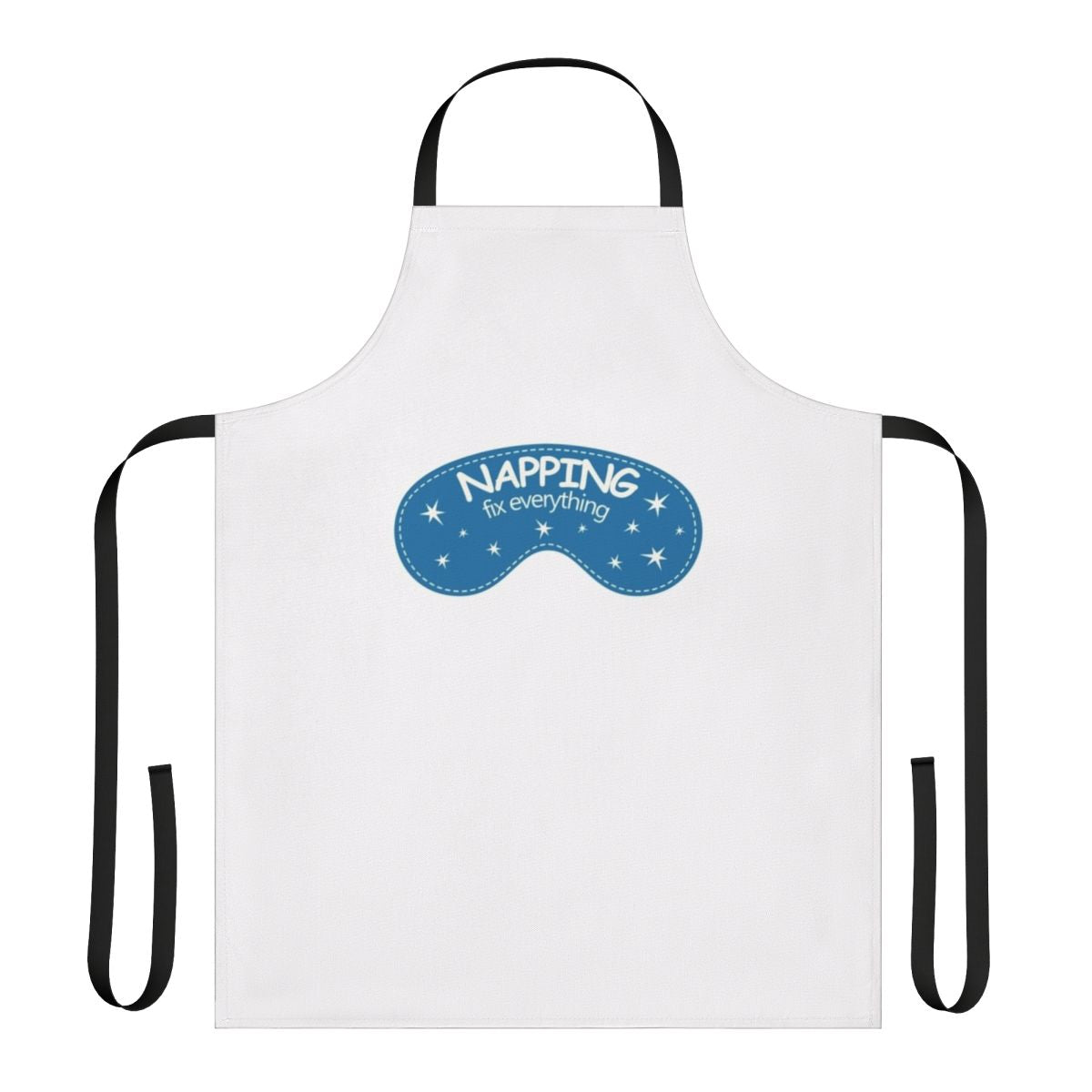 Apron with text "Napping Fix Everything" and napping-themed graphics