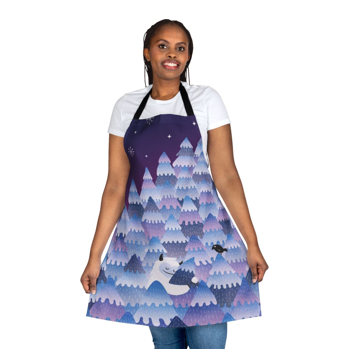 A cozy night apron featuring a forest creature design, perfect for tree huggers.