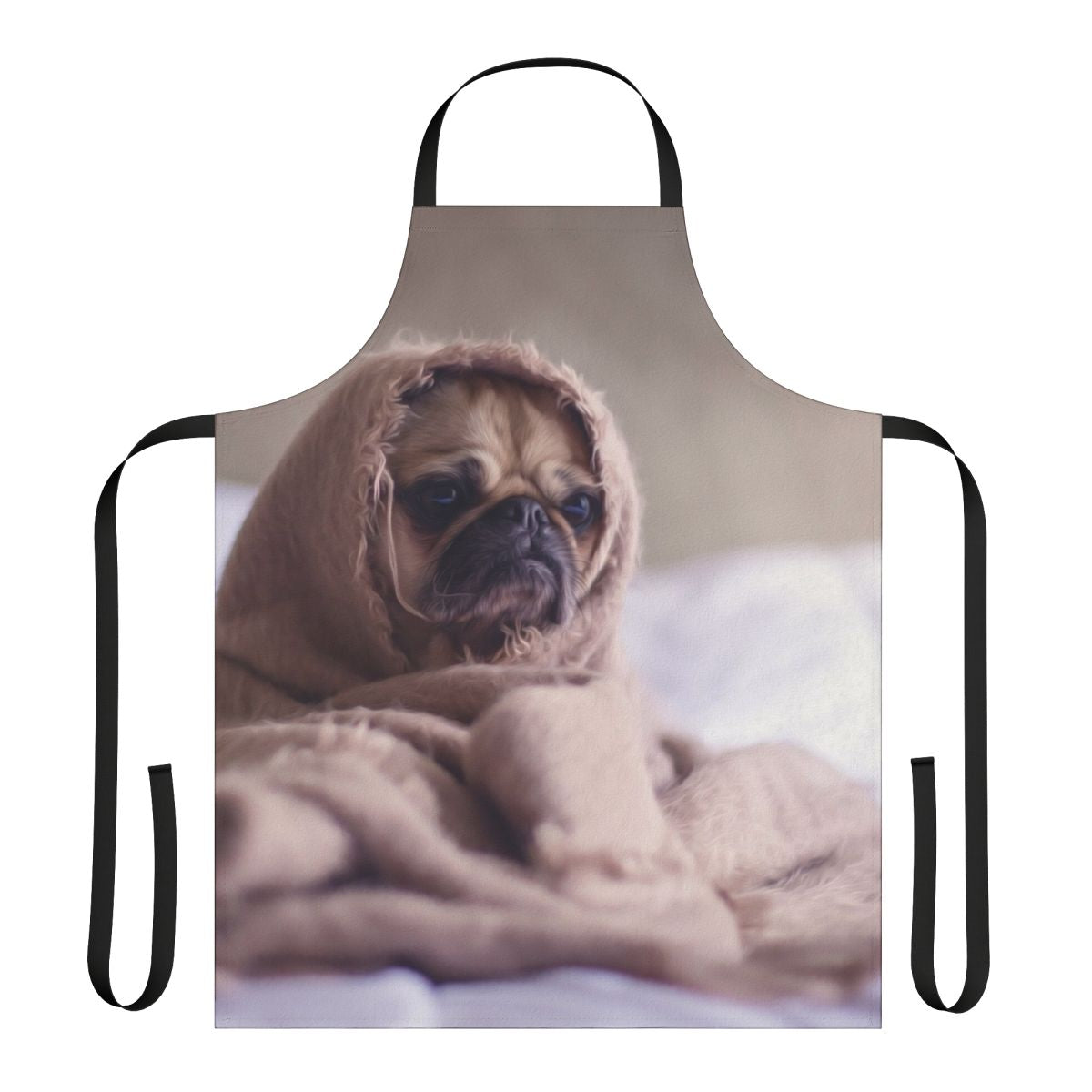 Soft and comfortable apron featuring a pug dog design, perfect for pet owners