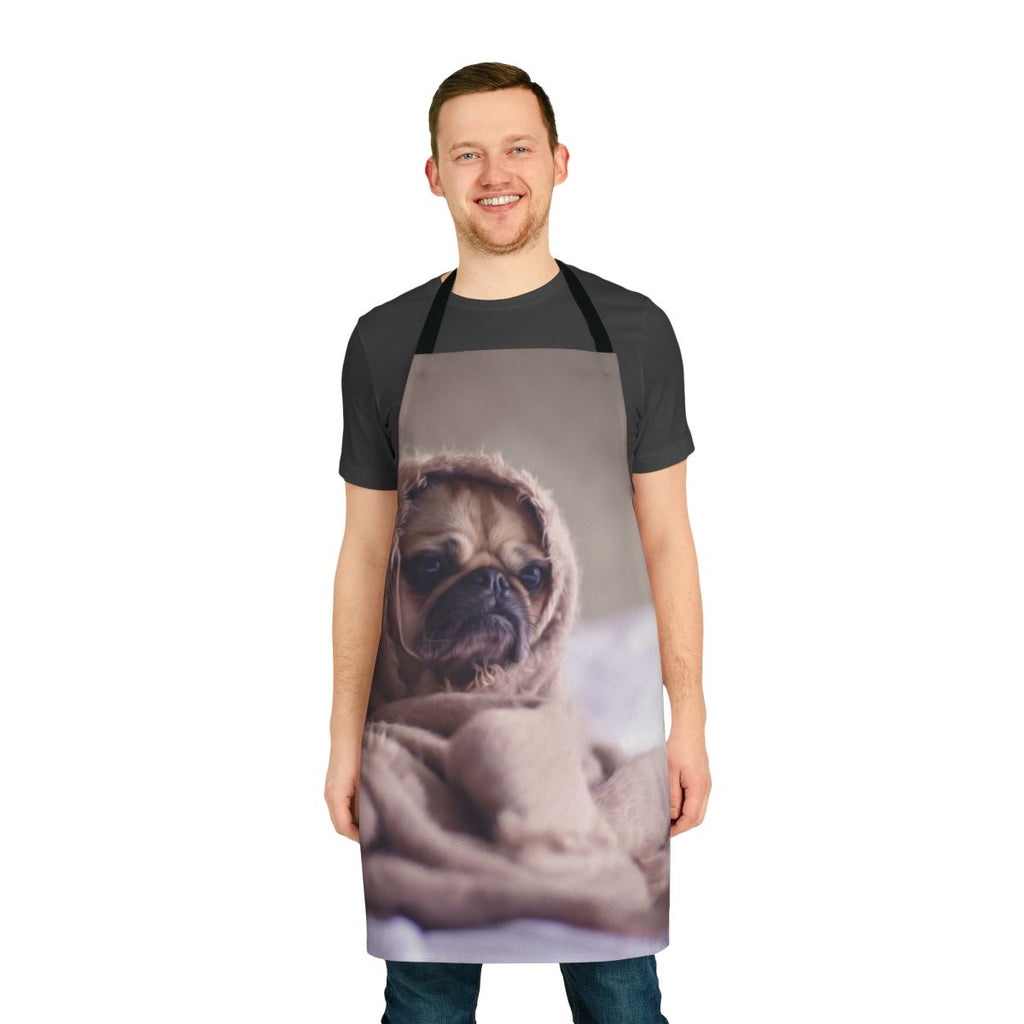 Soft and comfortable apron featuring a pug dog design, perfect for pet owners