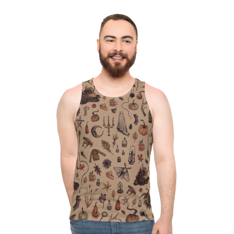 Cozy rustic brown unisex witchy tank top