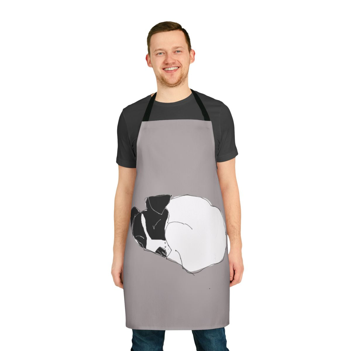 A comfortable and stylish apron for dog owners to wear while their furry friend naps.