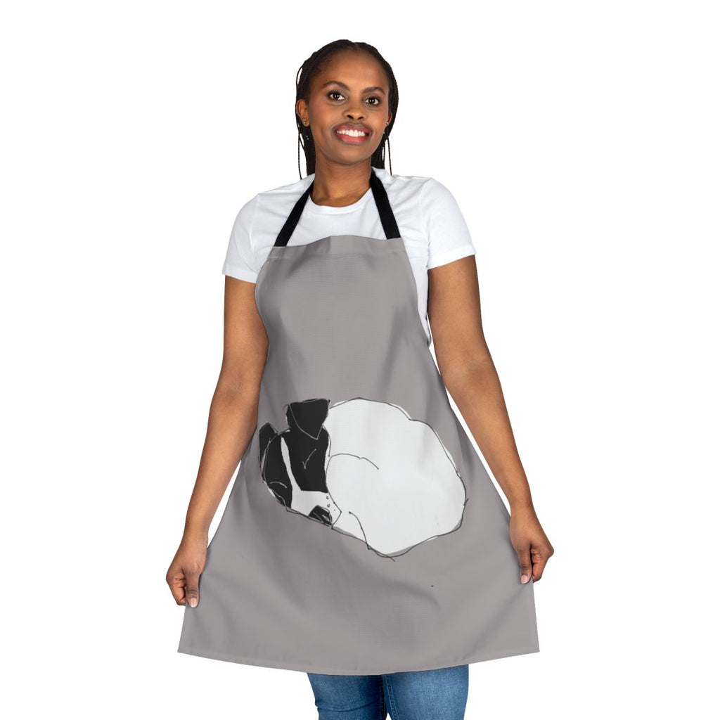 A comfortable and stylish apron for dog owners to wear while their furry friend naps.