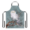Snowy apron with pine needles and winter scenery
