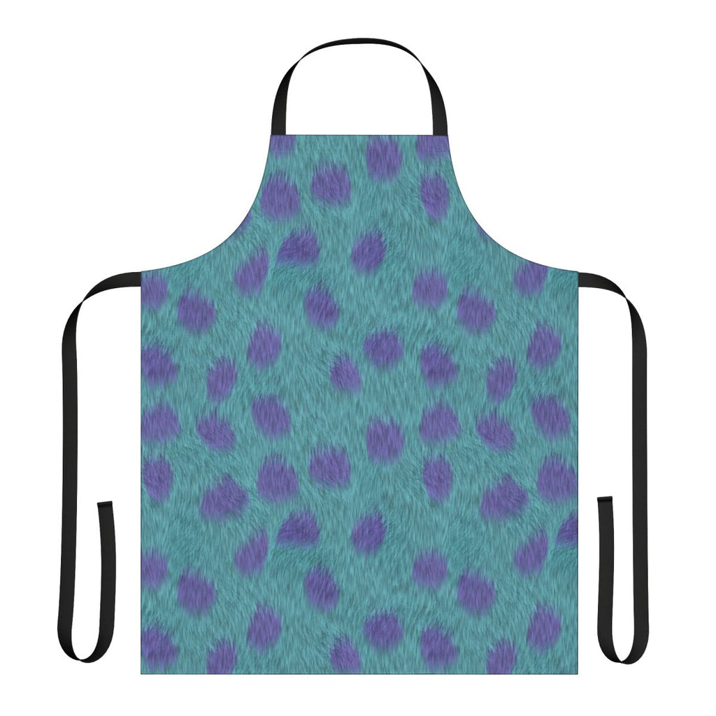 Sully-themed apron with furry design, inspired by the Monsters Inc character