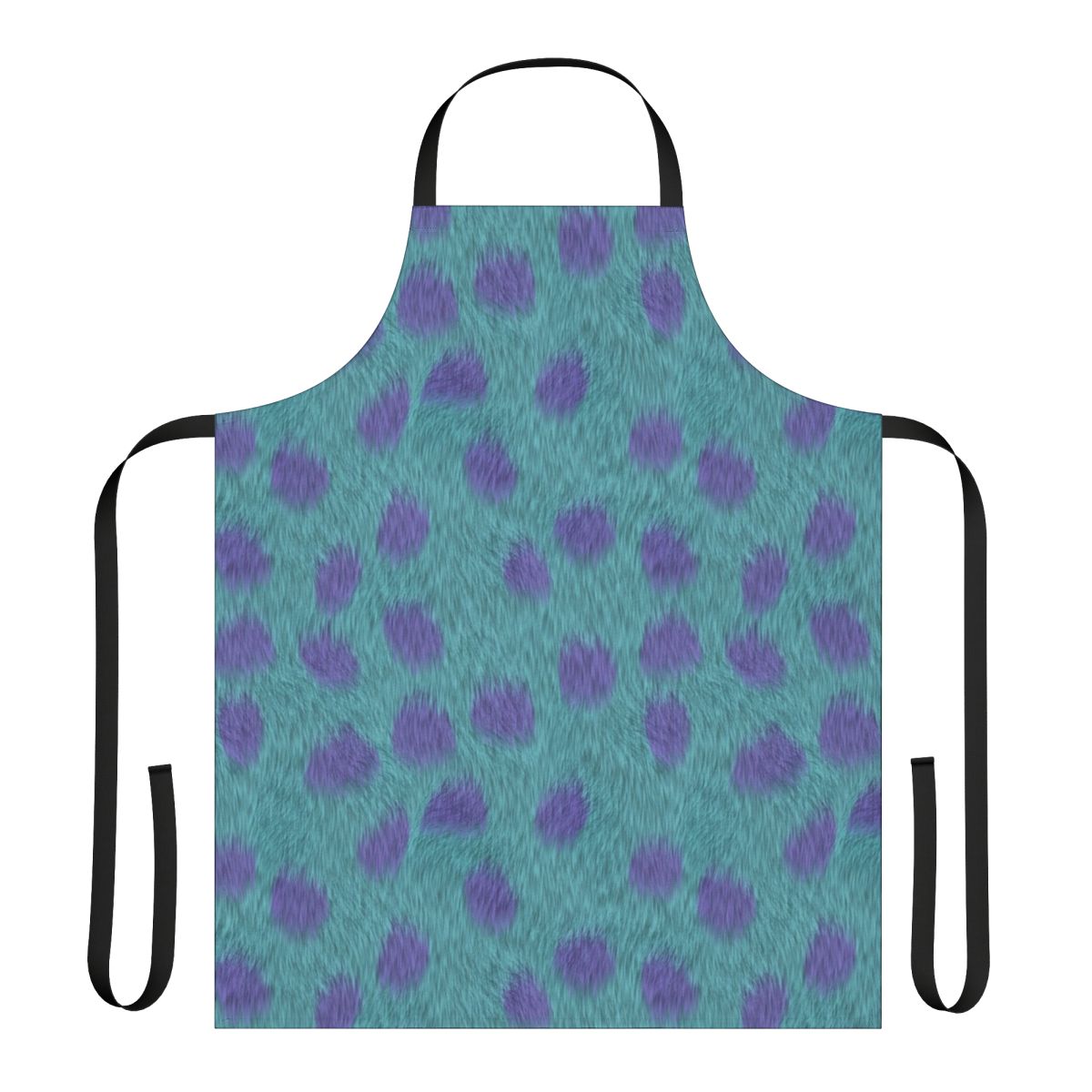 Sully-themed apron with furry design, inspired by the Monsters Inc character