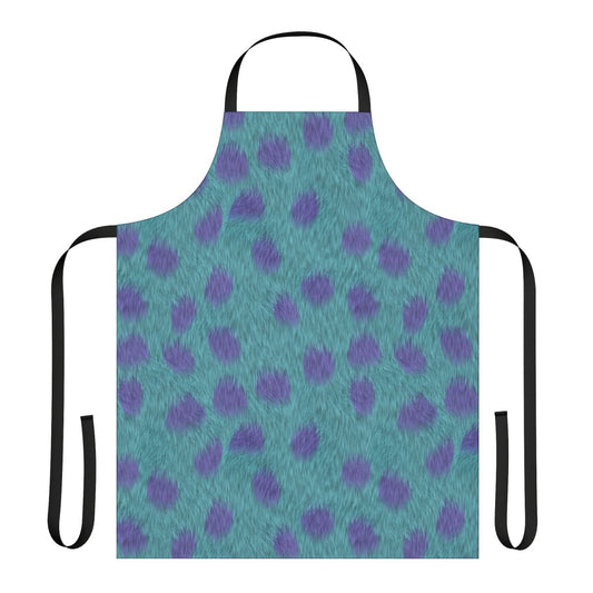 Sully-themed apron with furry design, inspired by the Monsters Inc character