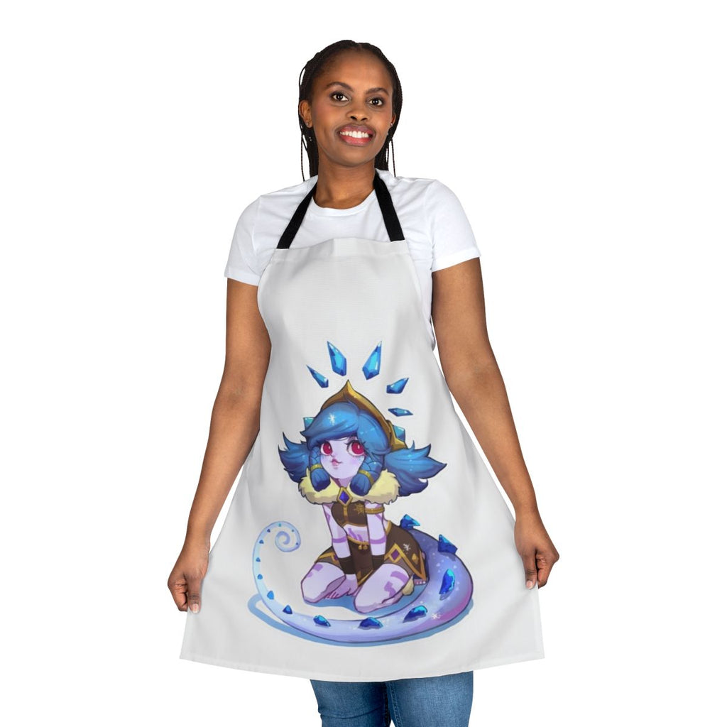 Adorable winter-themed Neeko apron from the League of Legends gaming universe