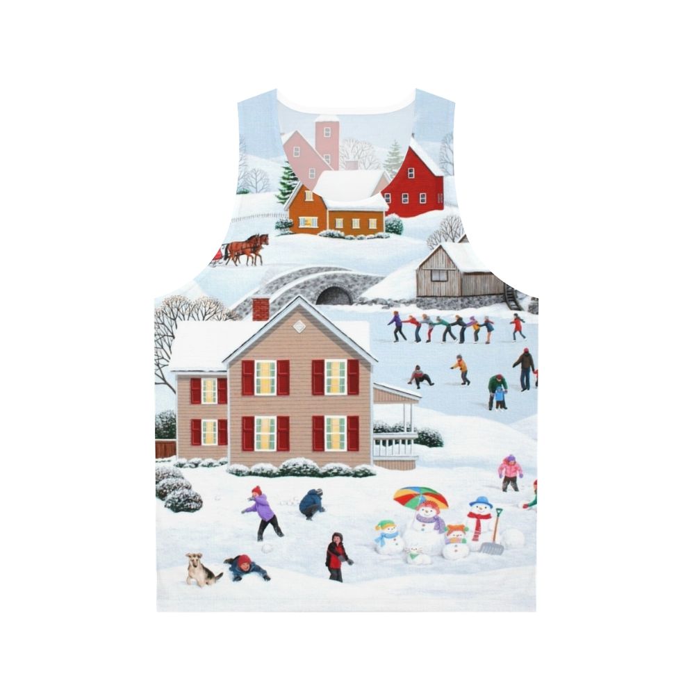 Unisex winter tank top with holiday and seasonal design