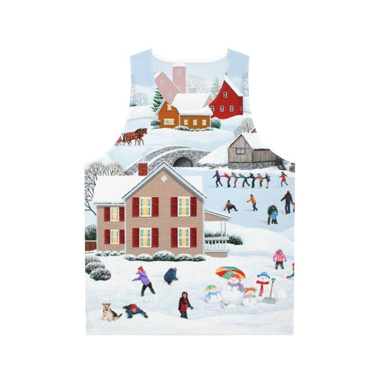 Unisex winter tank top with holiday and seasonal design