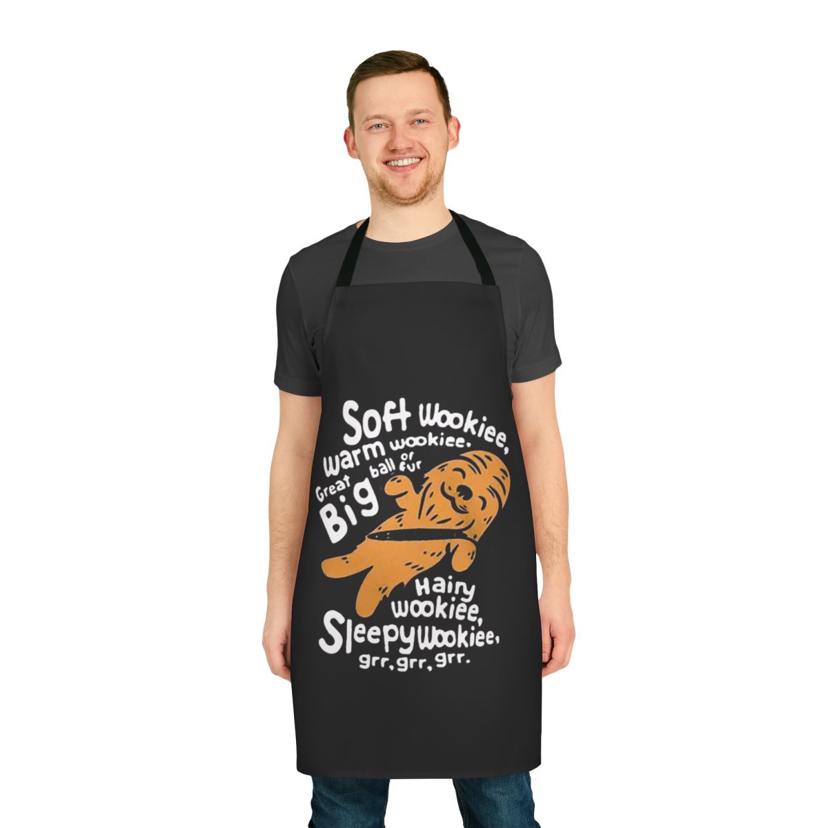 Soft, wookiee-themed apron with a warm, vintage-style design