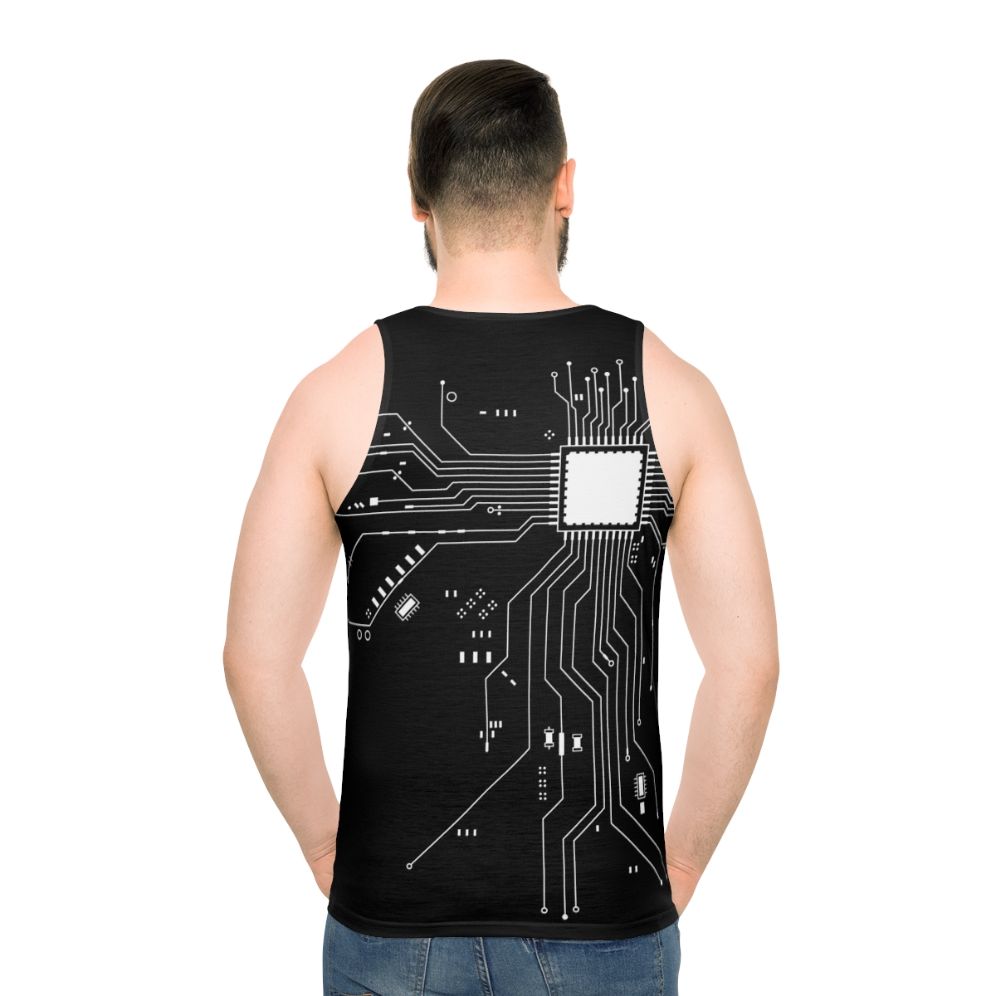 Unisex tank top featuring a CPU processor circuit diagram