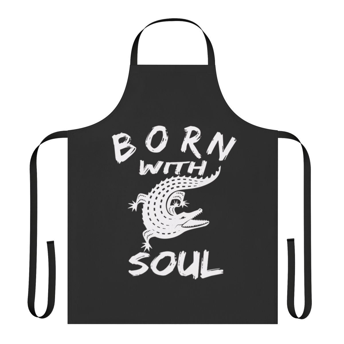 Apron featuring an alligator design for a unique cooking experience