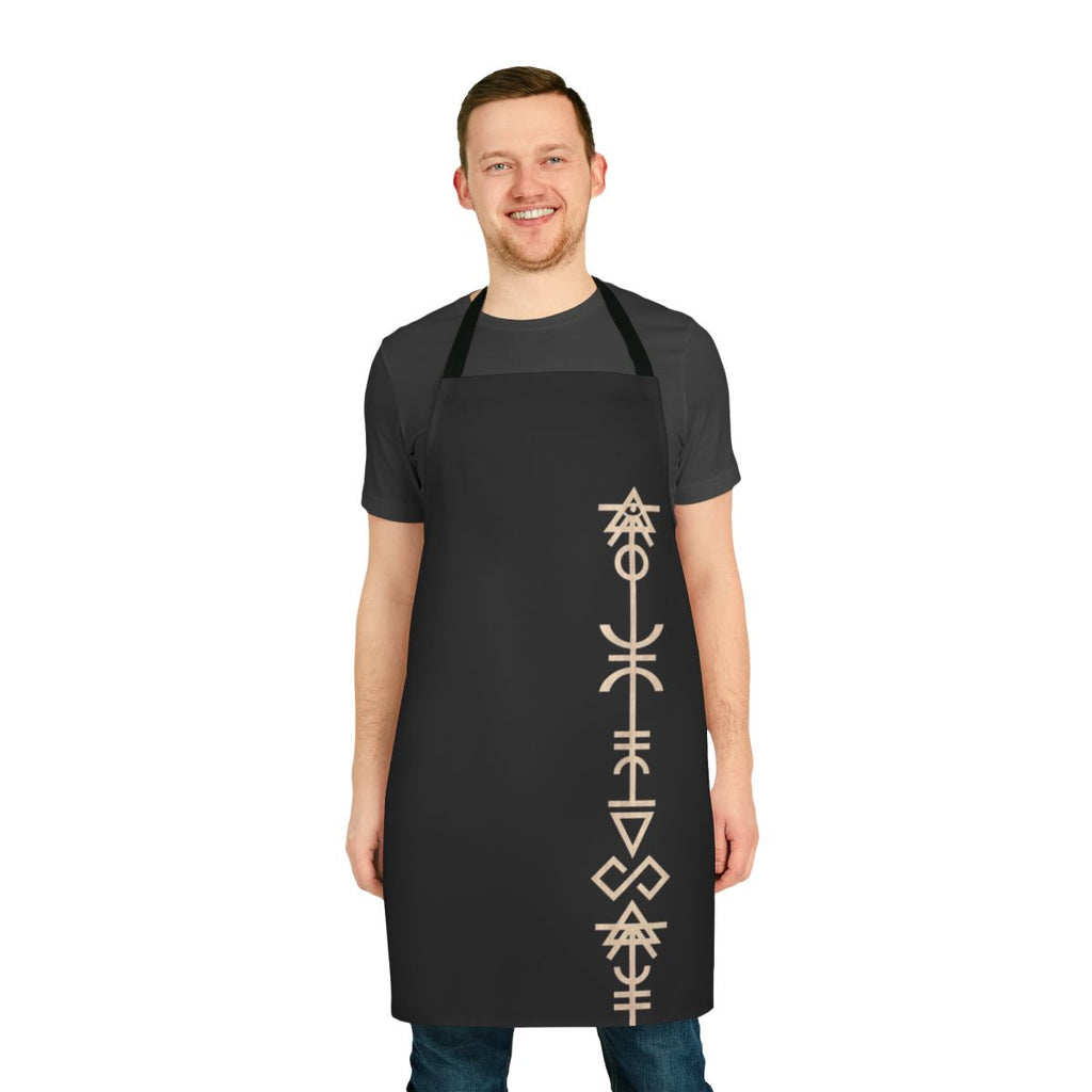 Craftworld Eldar-inspired runes design on a high-quality apron for fantasy enthusiasts