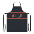 Handmade apron featuring a knitted minotaur design, inspired by Greek mythology