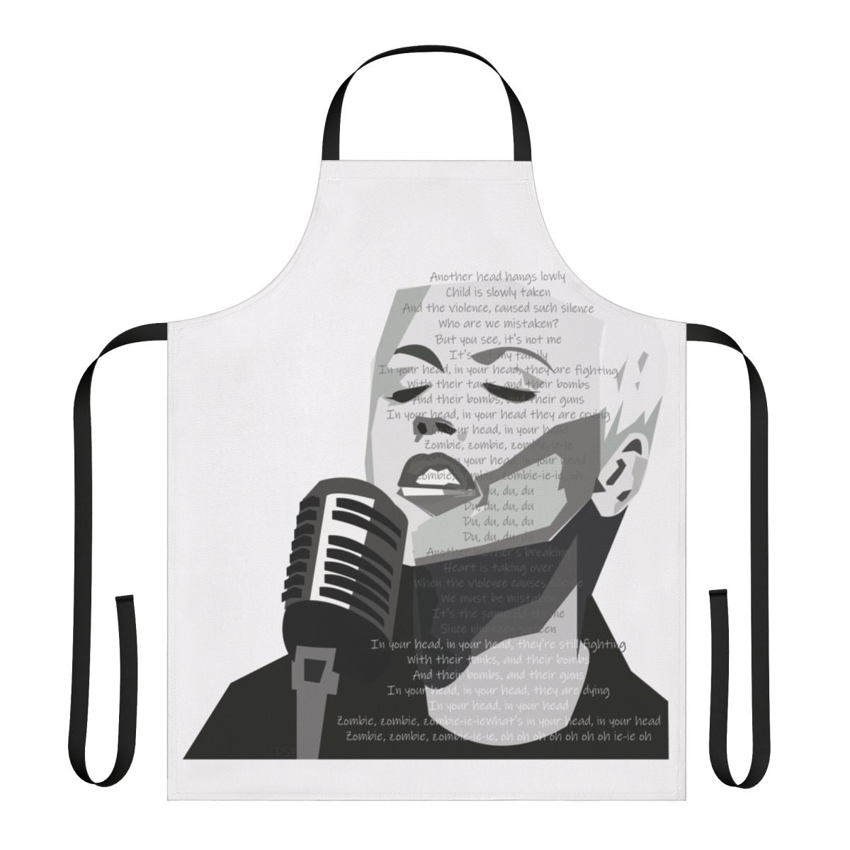 Cranberries Zombie Lyrics Apron with Delores O'Riordan Artwork
