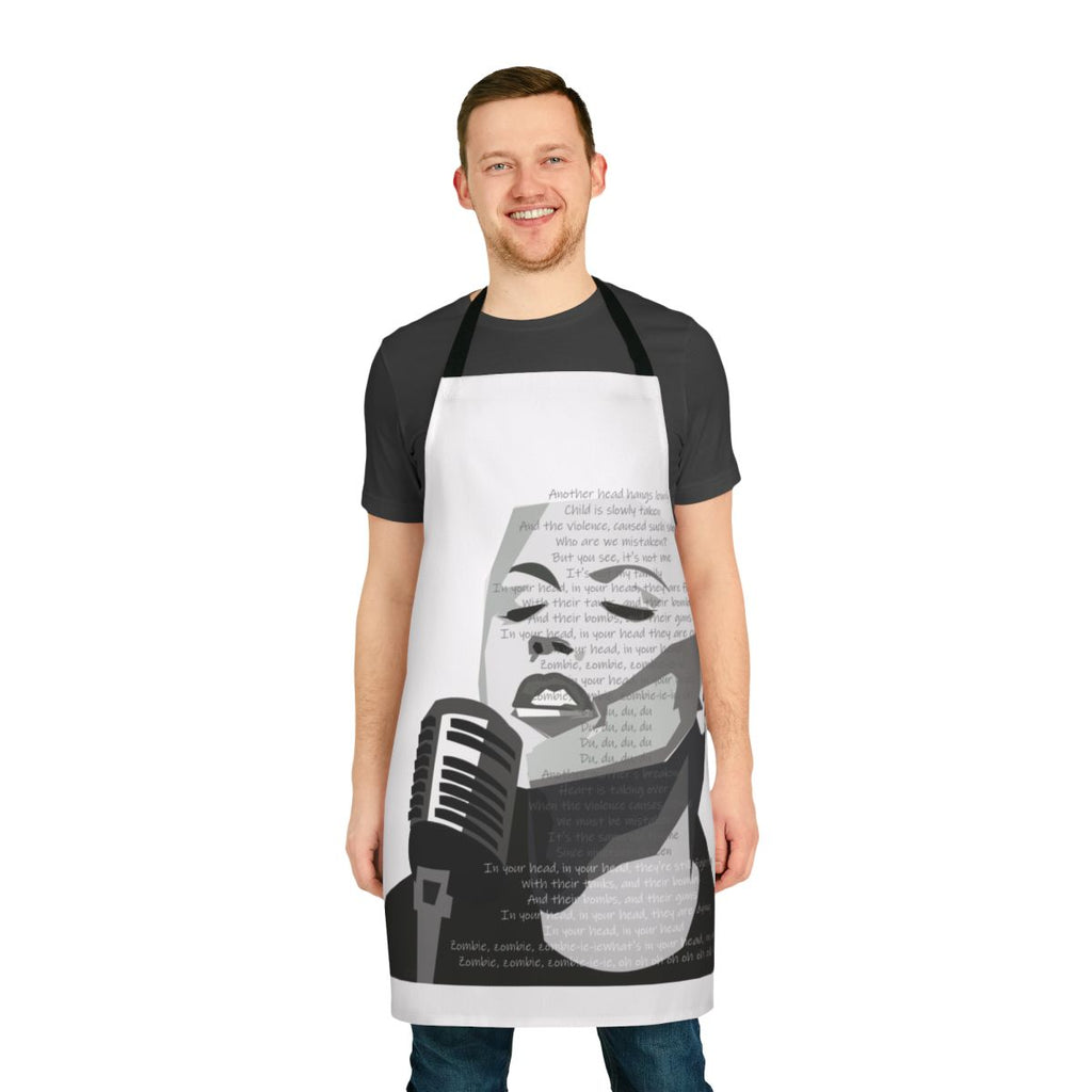Cranberries Zombie Lyrics Apron with Delores O'Riordan Artwork
