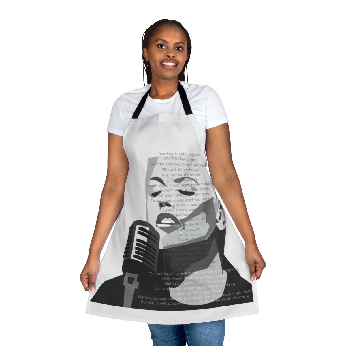 Cranberries Zombie Lyrics Apron with Delores O'Riordan Artwork
