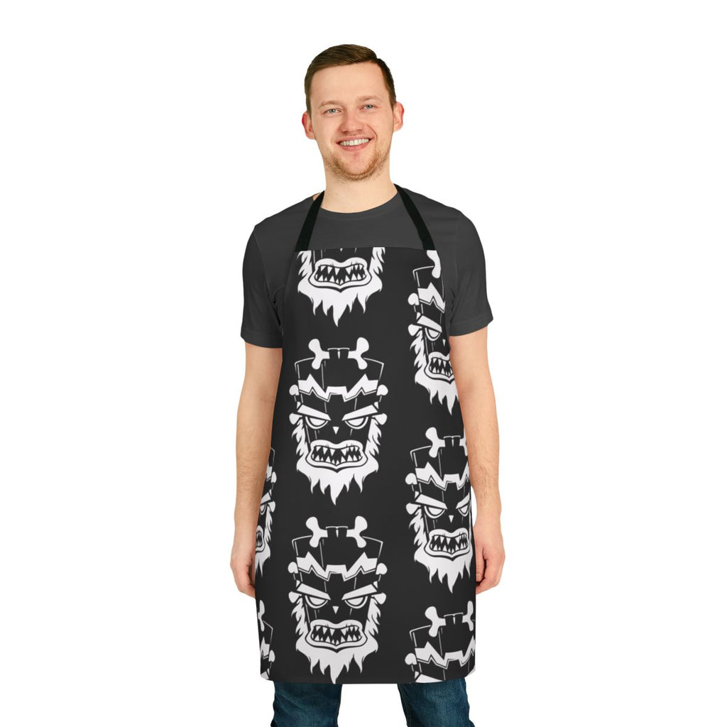 Crash Bandicoot-themed game over apron with tiki and uka uka designs